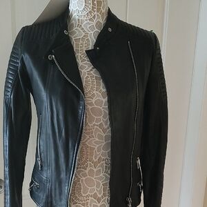 Vera Pelle Black Leather Biker Jacket